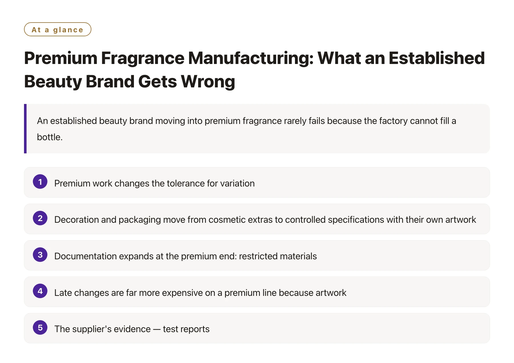 Premium Fragrance Manufacturing: What an Established Beauty Brand Gets Wrong——全文要点速览